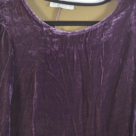 Purple Velvet Long Top/Tunic/Dress  SZ L /bryn Walker - Picture 5 of 7